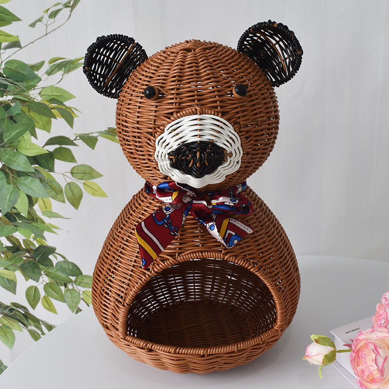 Cute Bear-Shaped Decorative Storage Basket