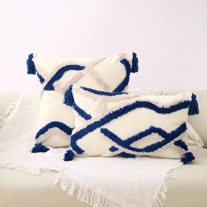Textured Geometric Throw Pillow for Bedroom Decor