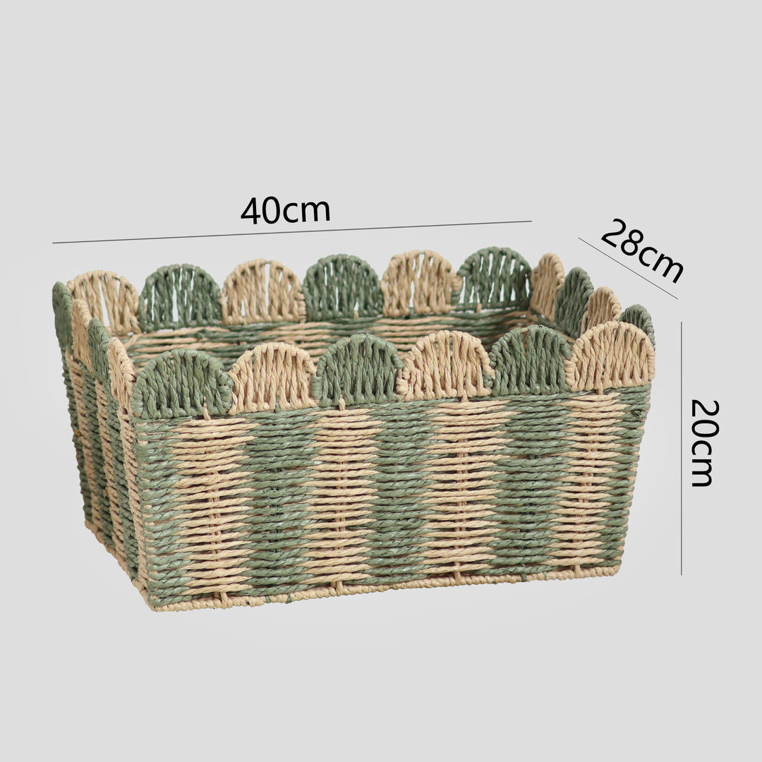 Handcrafted decorative basket with wave edge