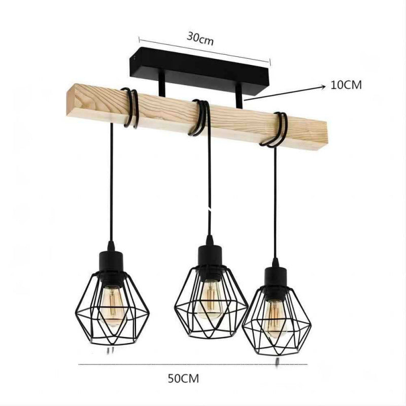 Industrial Three-Arm Ceiling Light