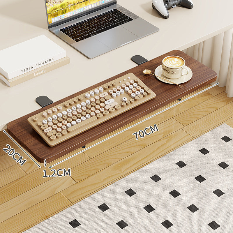 Clamp-On Foldable Bamboo Side Tray Table for Desk and Sofa