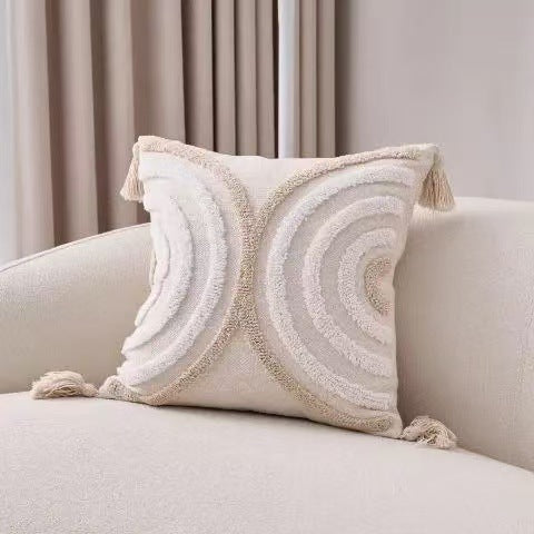 Textured Geometric Pattern Throw Pillow for Home Decor