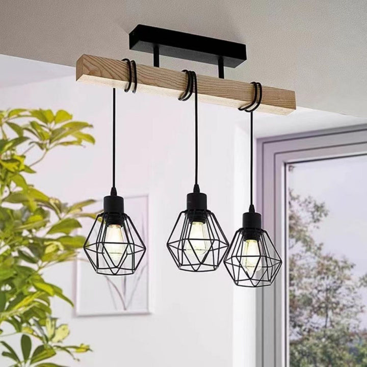 Industrial Three-Arm Ceiling Light
