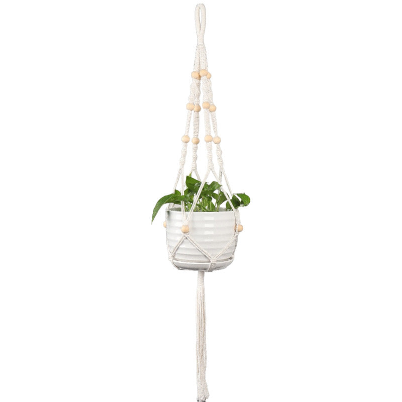 Plant-hanging macrame shelf