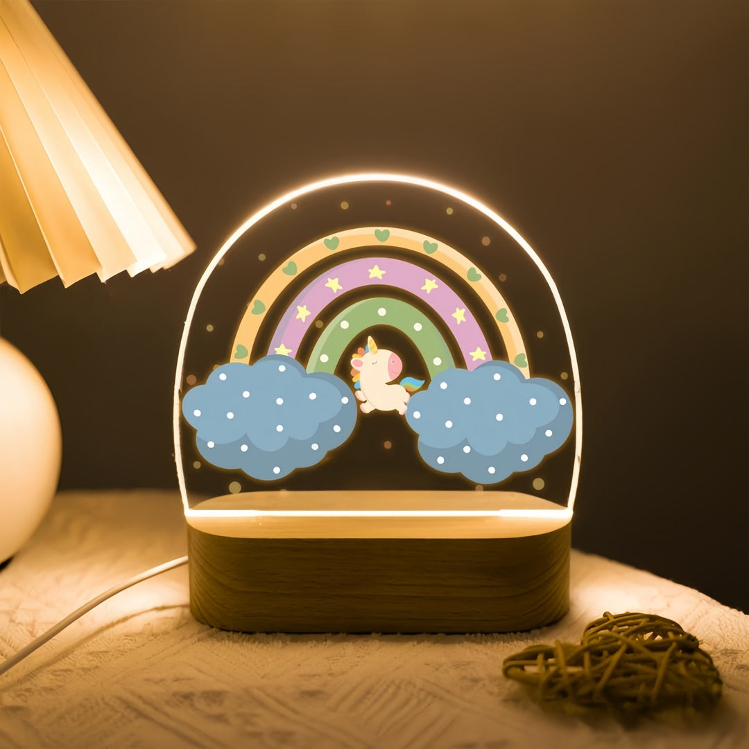 Acrylic LED Rainbow Flower Night Lamp
