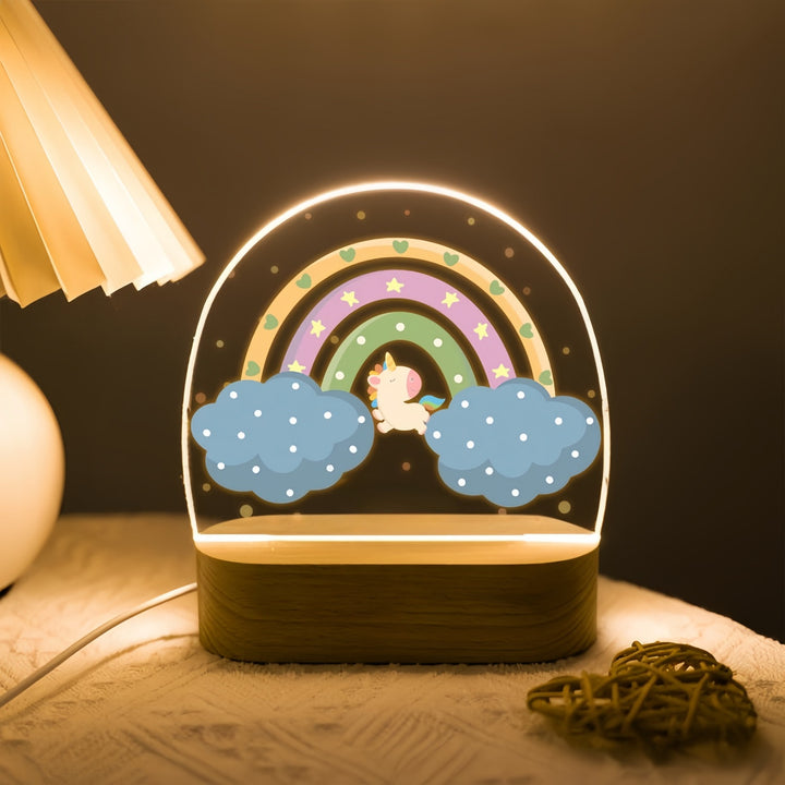 Acrylic LED Rainbow Flower Night Lamp