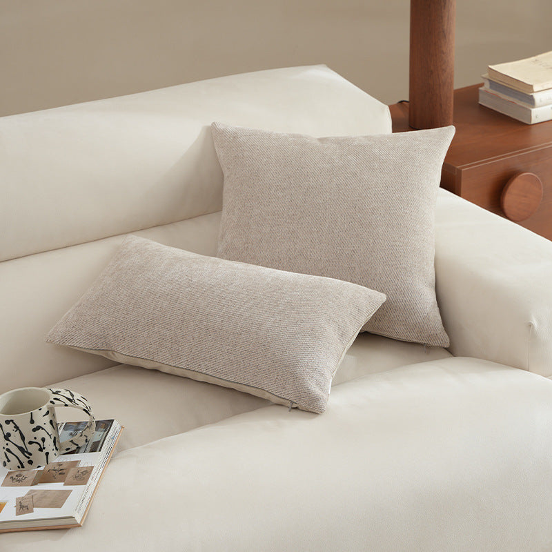 Decorative cushion cover made of woven cotton-linen blend with concealed zipper