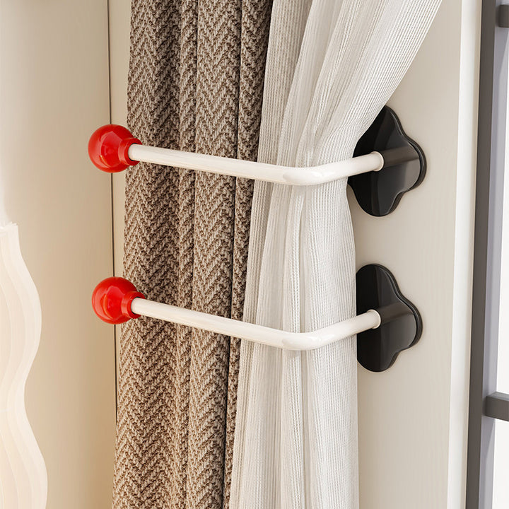 Decorative Swivel Curtain Tieback Rods with Flower Mount