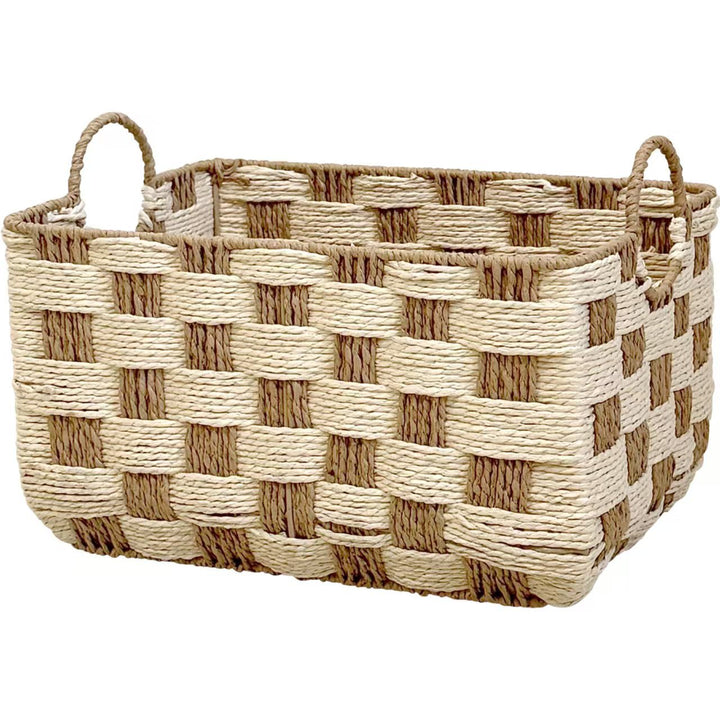 Basket with decorative honeycomb design