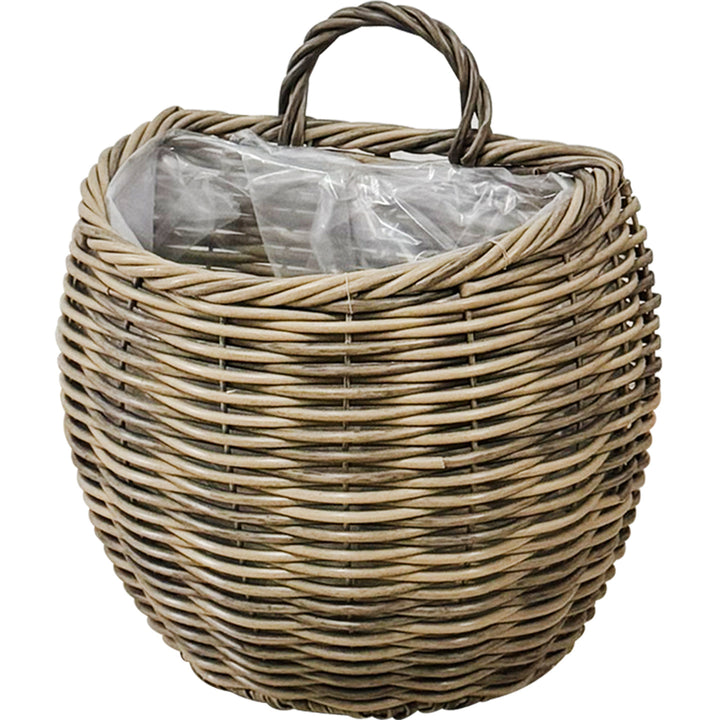 Decorative storage basket with handle