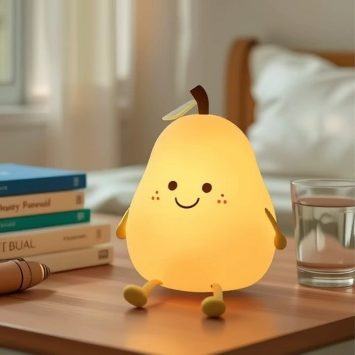 Pear-shaped silicone night light for the children's room