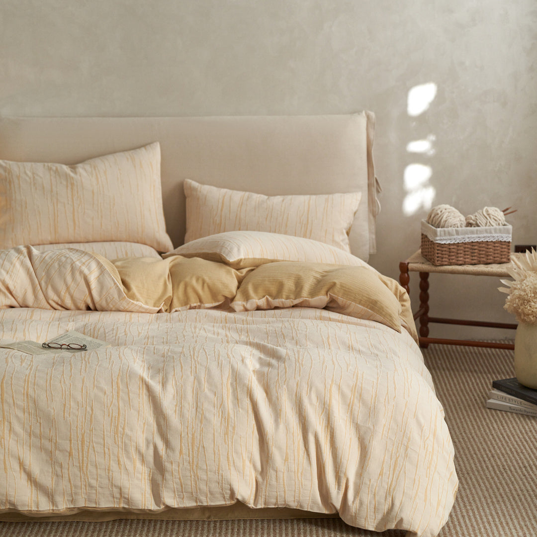 Decorative Textured Cotton Duvet Cover Set 1792509009