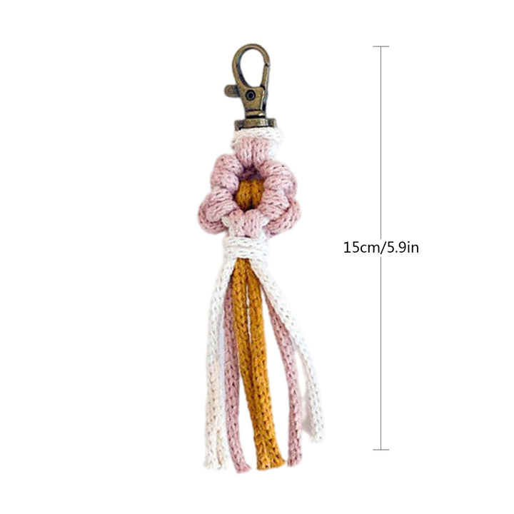 Handcrafted Macrame Flower Keychain