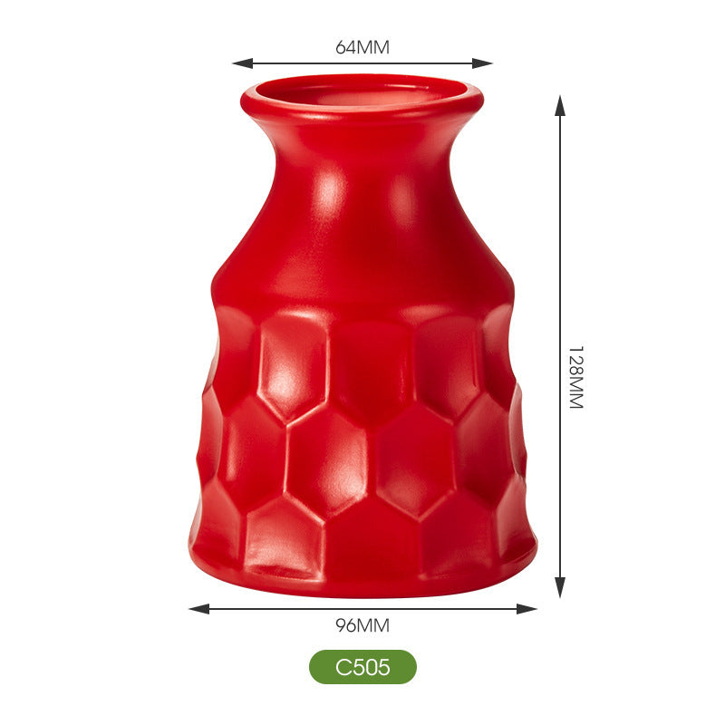 Textured Honeycomb Ceramic Vase