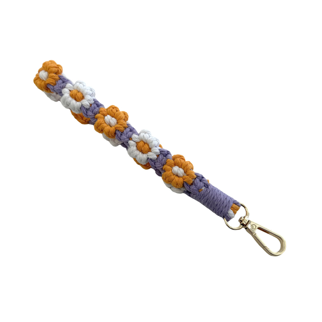 Floral Macrame Keychain Strap