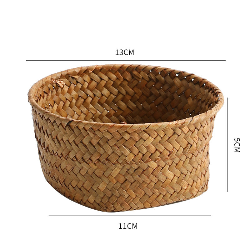 Handwoven Natural Fiber Decorative Storage Basket