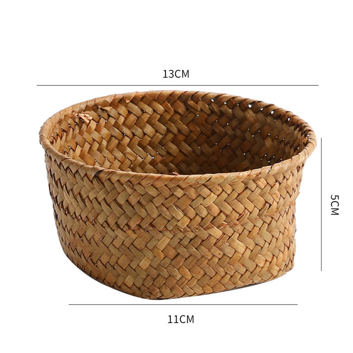 Handwoven Natural Fiber Decorative Storage Basket