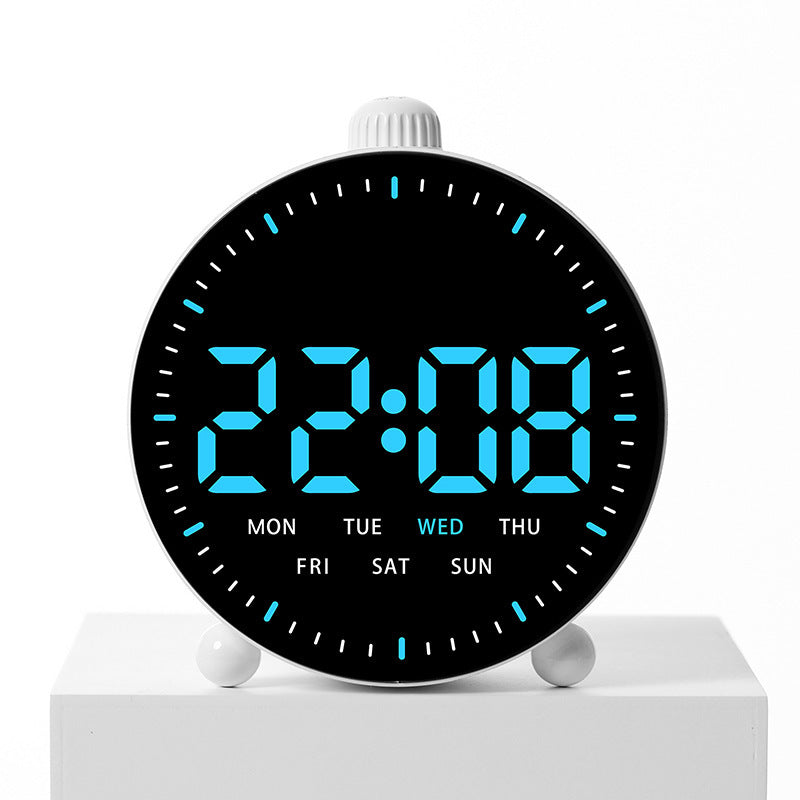 Digital desk clock with LED display and date