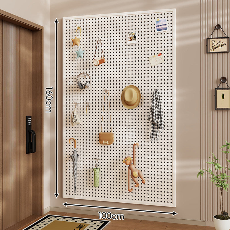 Wall-Mounted Perforated Pegboard Organizer Panel with Metal Frame