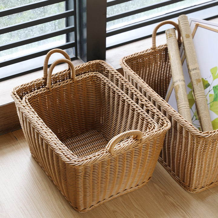 Handcrafted Rattan Storage Basket