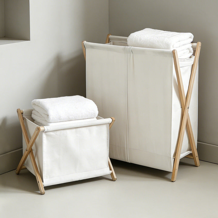 Laundry basket with practical folding mechanism