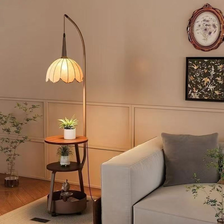 Modern floor lamp with integrated plant stand