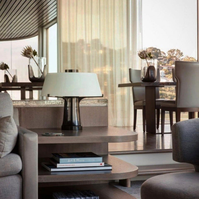 Contemporary table lamp with stylish shade