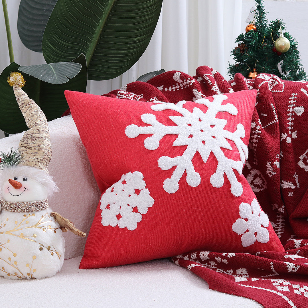 Decorative Holiday Throw Pillow with Deer Silhouette