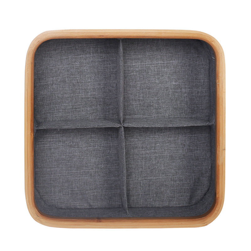 Multifunctional storage bowl made of bamboo and textile