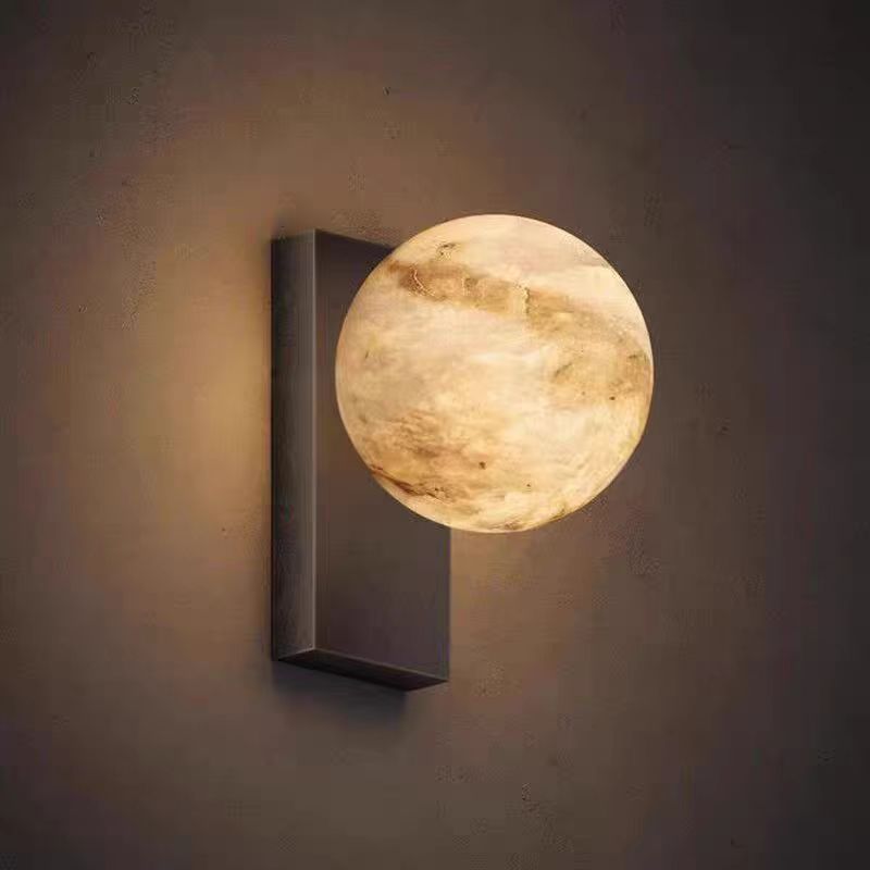 Sculptural Moon Globe Wall Lamp