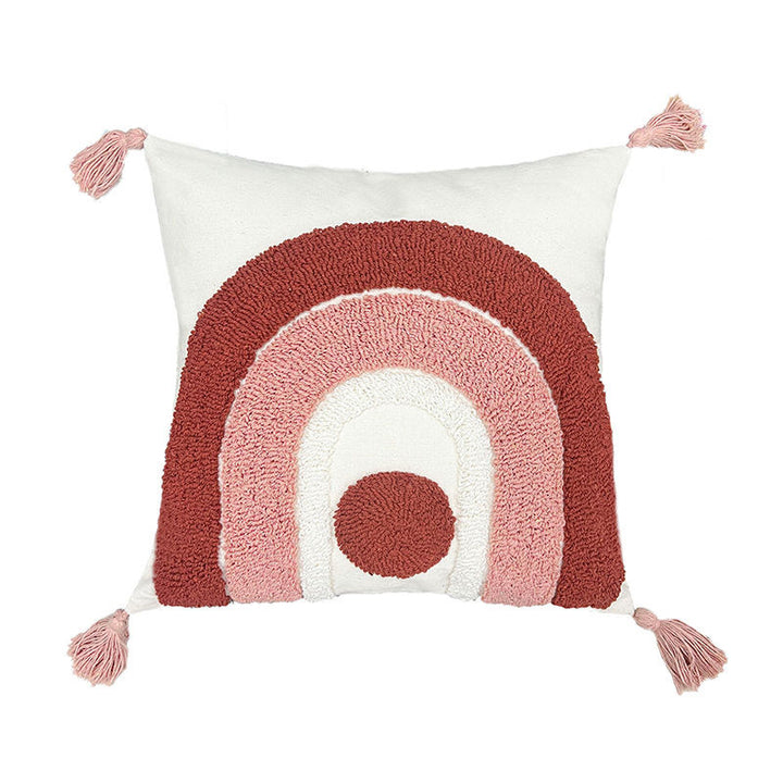 Textured Boho Rainbow Throw Pillow
