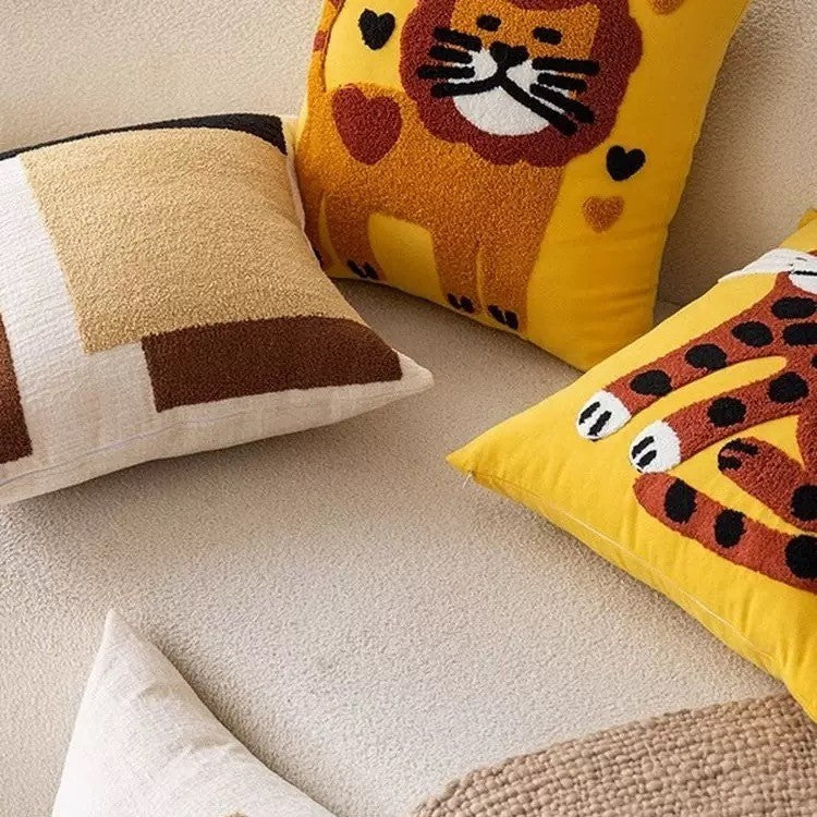 Plush Animal Print Throw Pillow