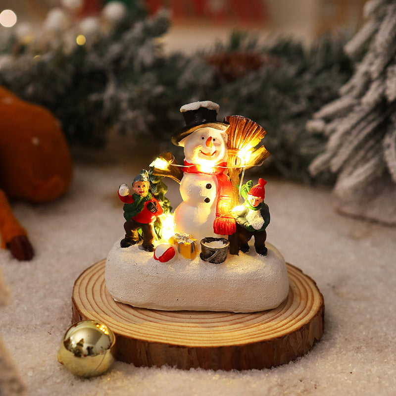 Illuminated Christmas figure with Christmas tree