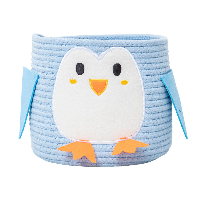 Playful storage basket in penguin design