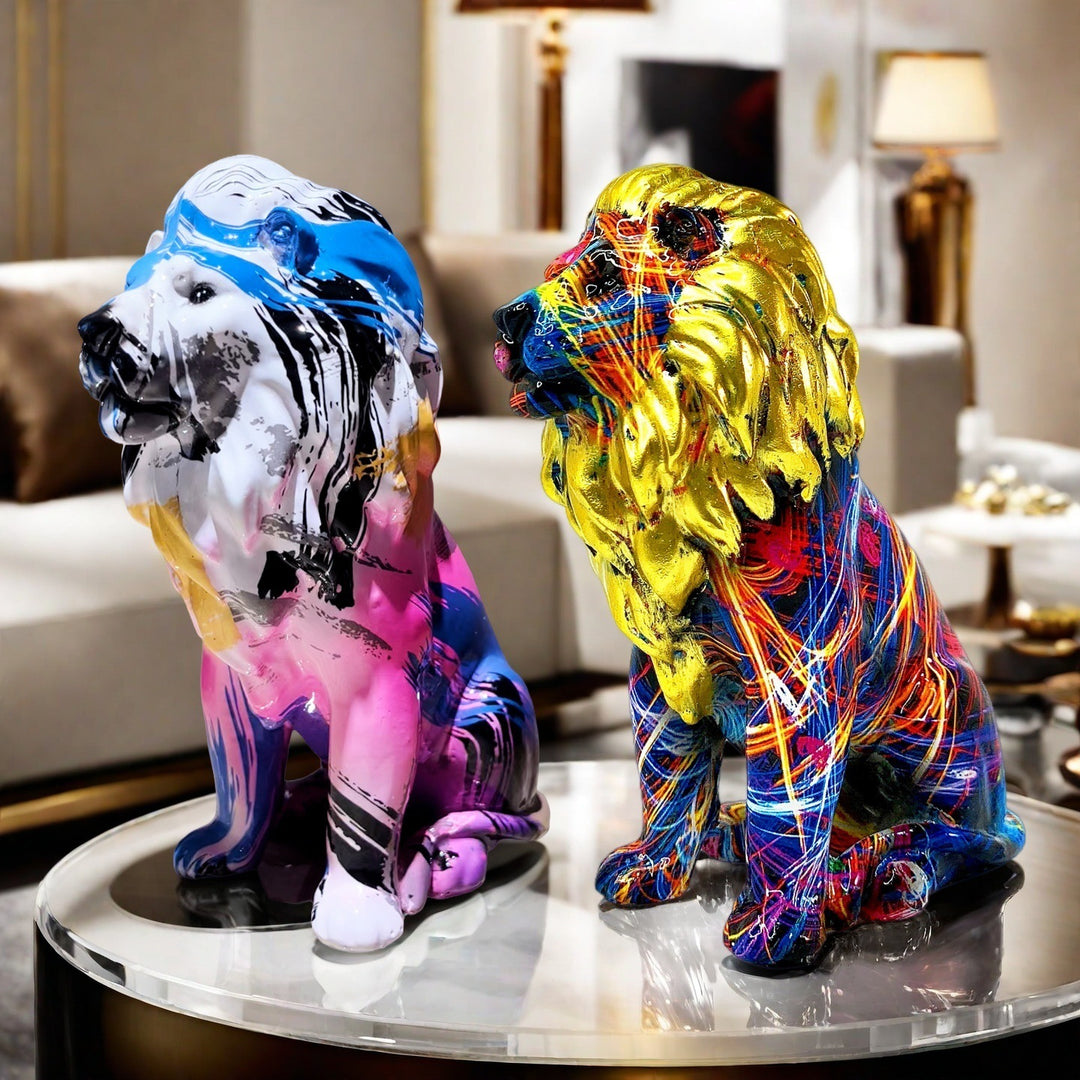 Colorful Lion Sculpture