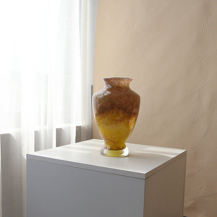Hand-blown Glass Table Vase with Organic Glaze Texture