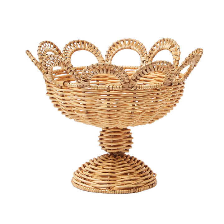 Elegant round decorative basket in floral design