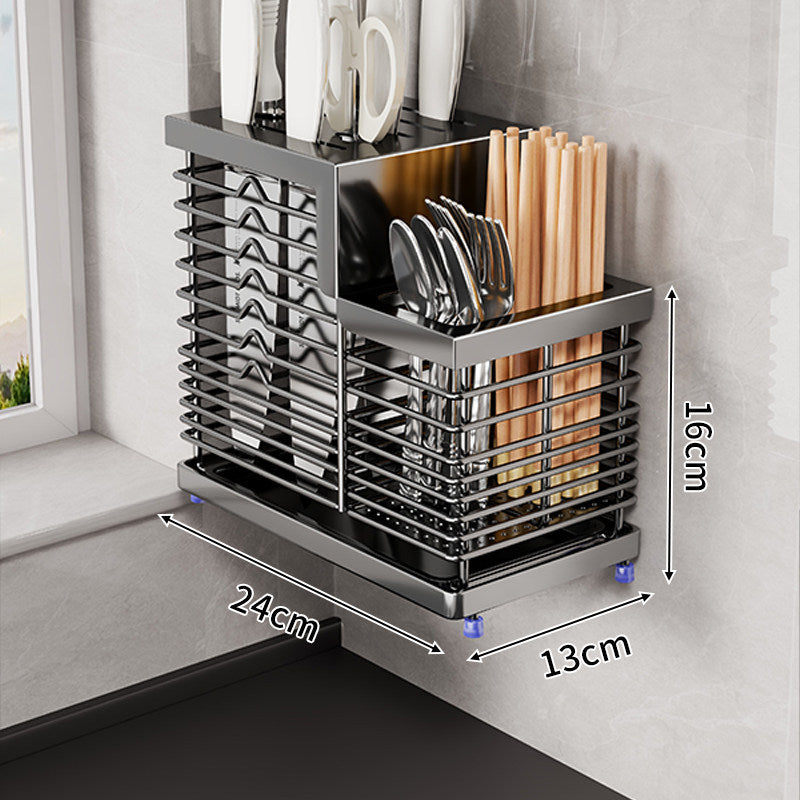 Vertical Slotted Knife and Scissors Holder Countertop Organizer