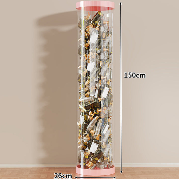 Tall Clear Acrylic Vertical Display Cylinder for Mini Perfume & Sample Bottle Collection