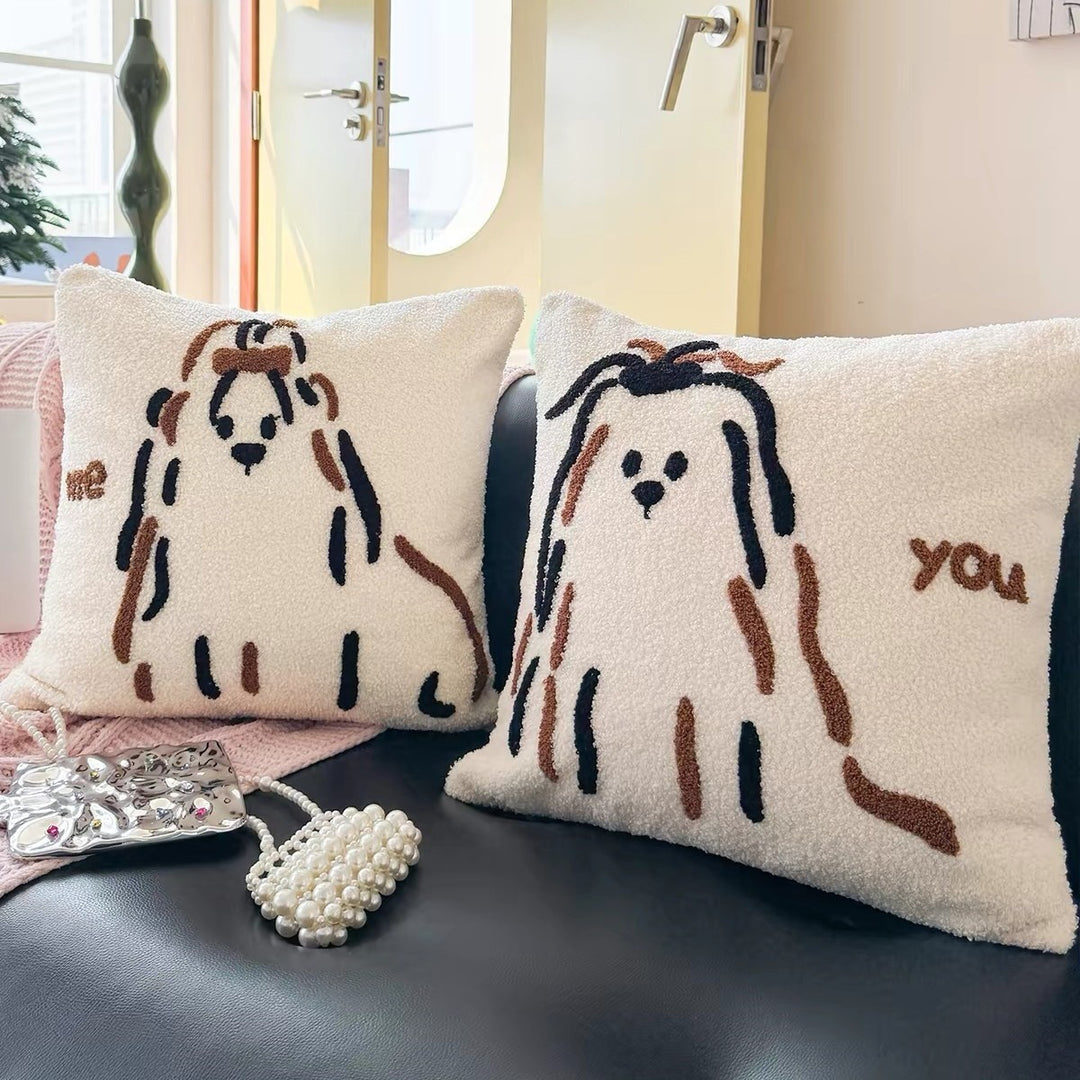 Decorative Dog-Themed Throw Pillow