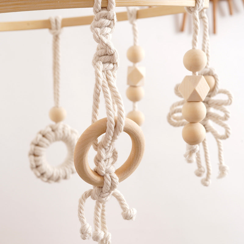 Macrame Baby Mobile with Natural Beads