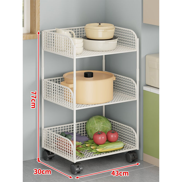 Multi-Tier Mesh Rolling Kitchen Pantry Organizer Cart