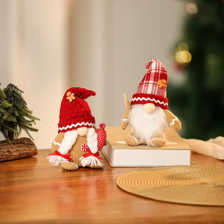 Decorative Christmas gnome figure with hat