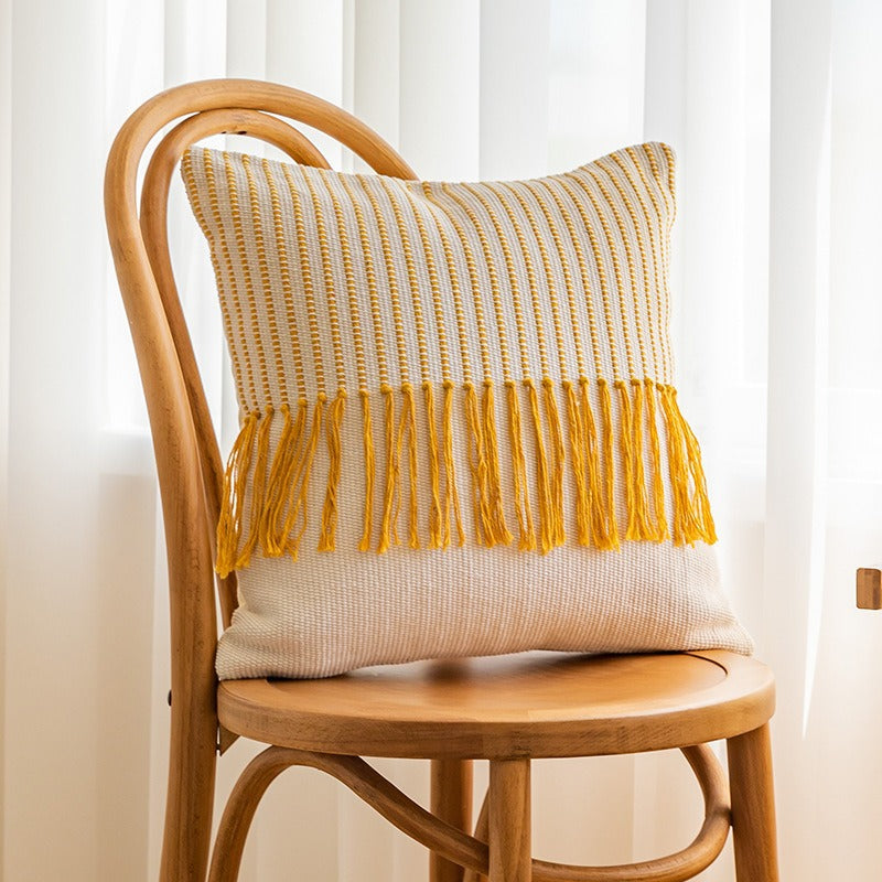 Textured Fringe Throw Pillow