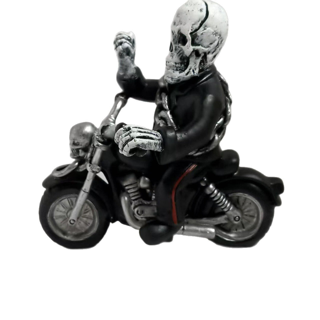 Creepy motorcycle figure