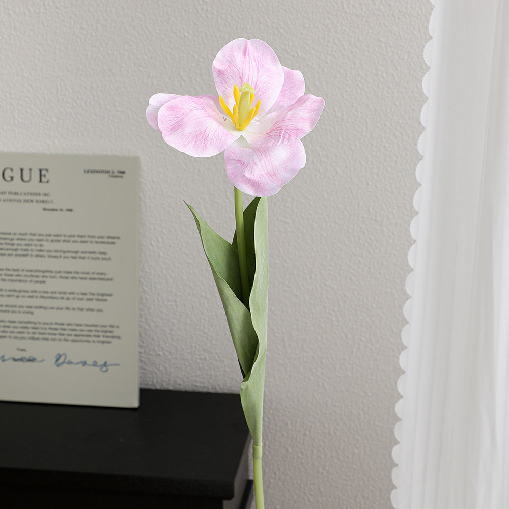 Artificial tulip blossom with detailed petals