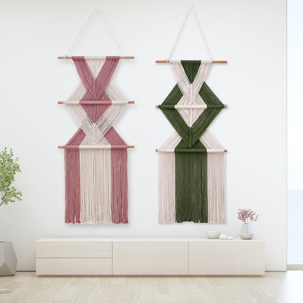 Macrame Wall Decor with Geometric Pattern