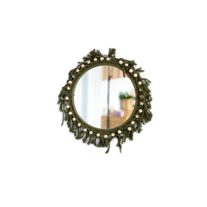 Beef mirror with macrame frame