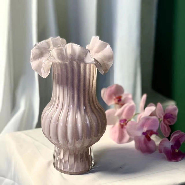 Decorative Fluted Glass Vase