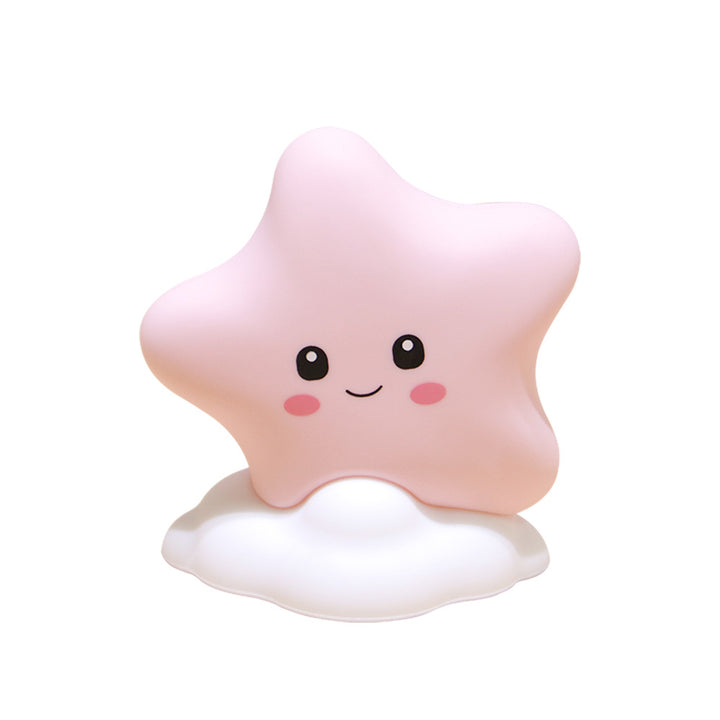 Star-shaped Silicone Touch Night Light with Cloud Base